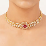 22k Gold Plated Gulnaar Ratan Necklace Set