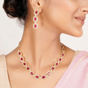 22k Gold Plated Zivara Ravaya Necklace Set