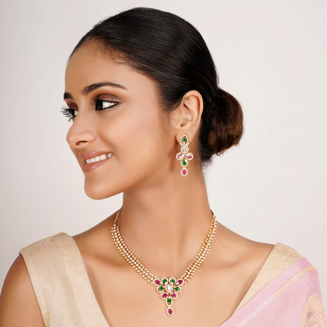 22k Gold Plated Zivara Varnika Necklace Set