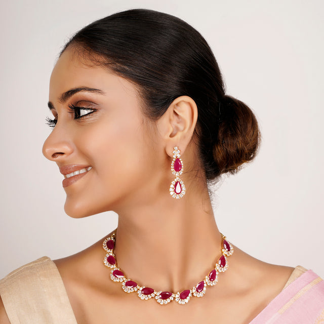 22k Gold Plated Zivara Zayra Necklace Set