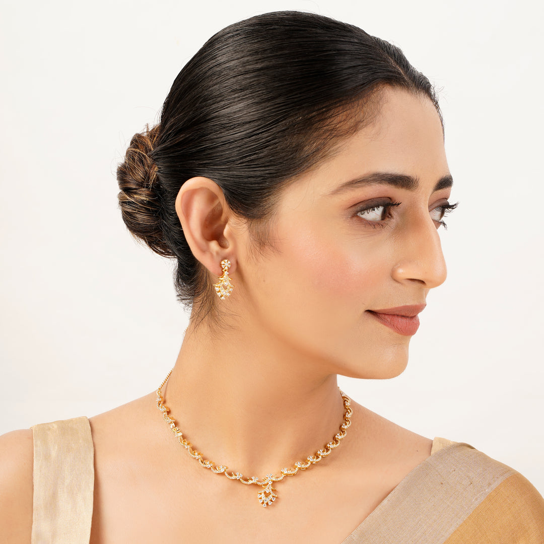 22k Gold Plated Gulnaar Komal Necklace Set