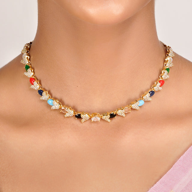 22k Gold Plated Zivara Rimaya Necklace Set