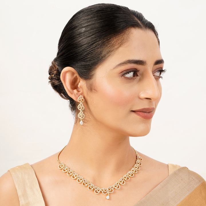 22k Gold Plated Gulnaar Dhara Necklace Set
