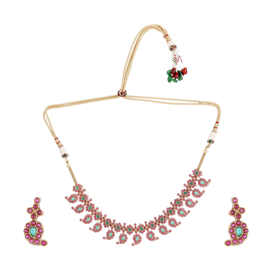 22k Gold Plated Kanchan Haripriya Necklace Set