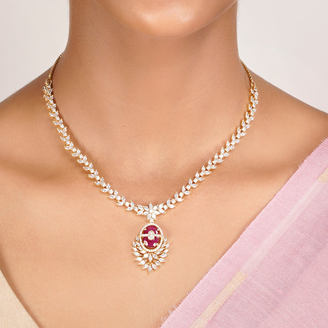 22k Gold Plated Zivara Zarya Necklace Set