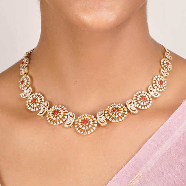 22k Gold Plated Zivara Naimira Necklace Set