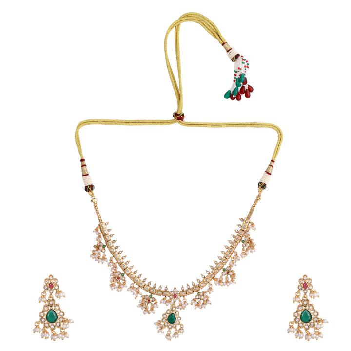 22k Gold Plated Kanchan Jagruti Necklace Set