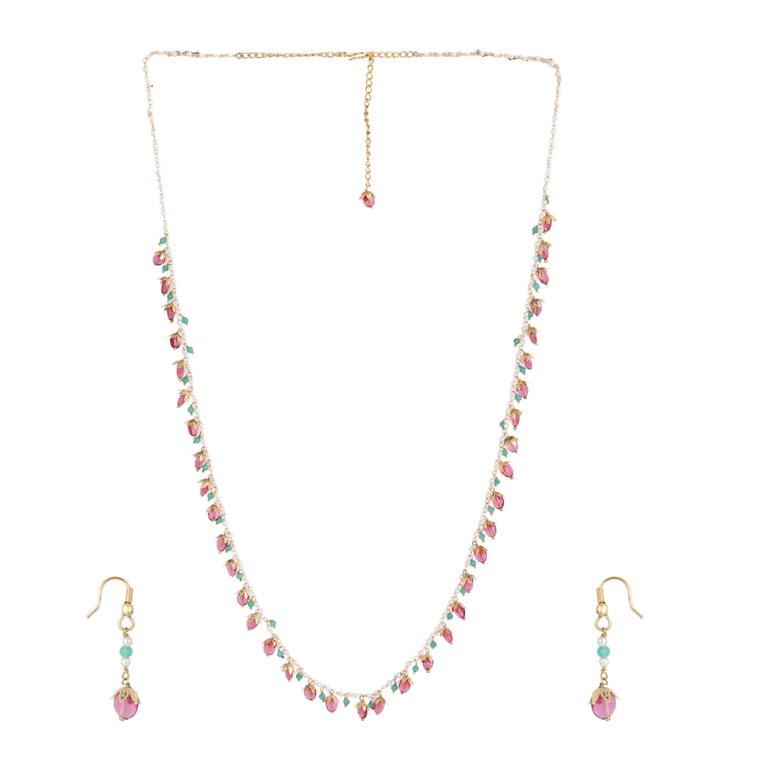 22k Gold Plated Gulabi Devyani Necklace Set