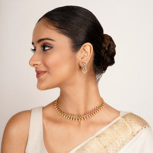 22k Gold Plated Kanaka Nyra Necklace Set