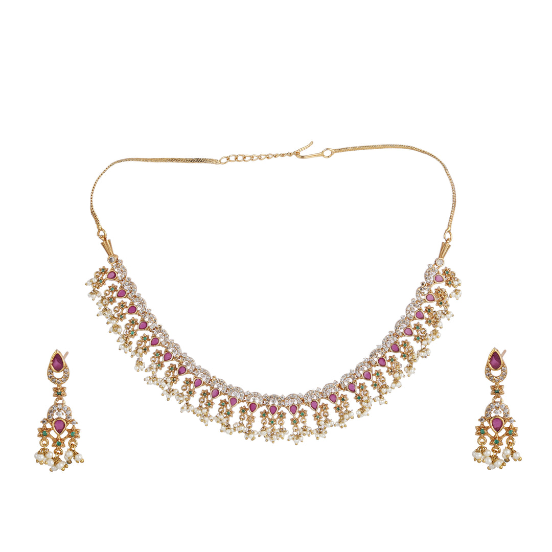 22k Gold Plated Kanchan Kamya Necklace Set
