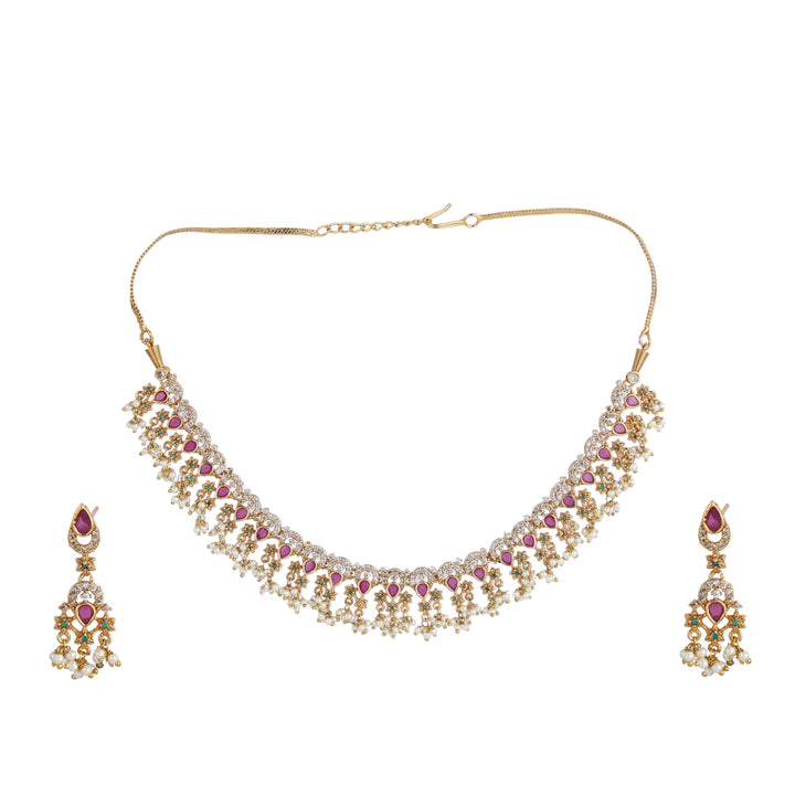 22k Gold Plated Kanchan Kamya Necklace Set