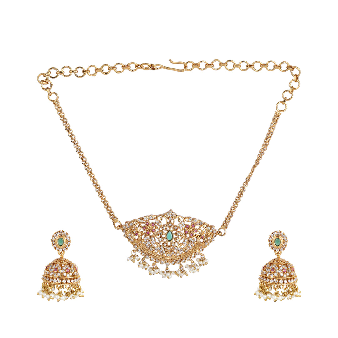 22k Gold Plated Kanchan Ambika Choker Set