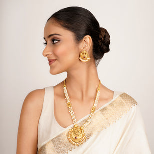 22k Gold Plated Kanaka Kanira Necklace Set