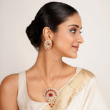 22k Gold Plated Ridhi Lata Pendant Set