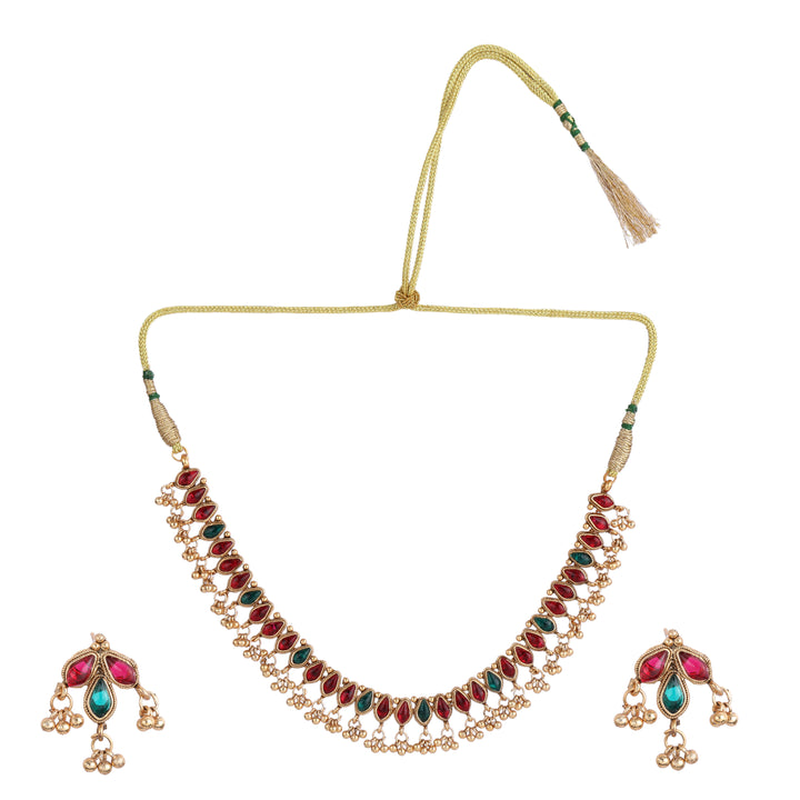 22k Gold Plated Kanchan Kundanika Necklace Set