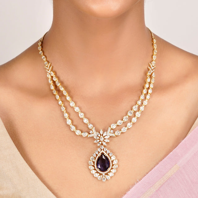 22k Gold Plated Zivara Neelaya Necklace Set