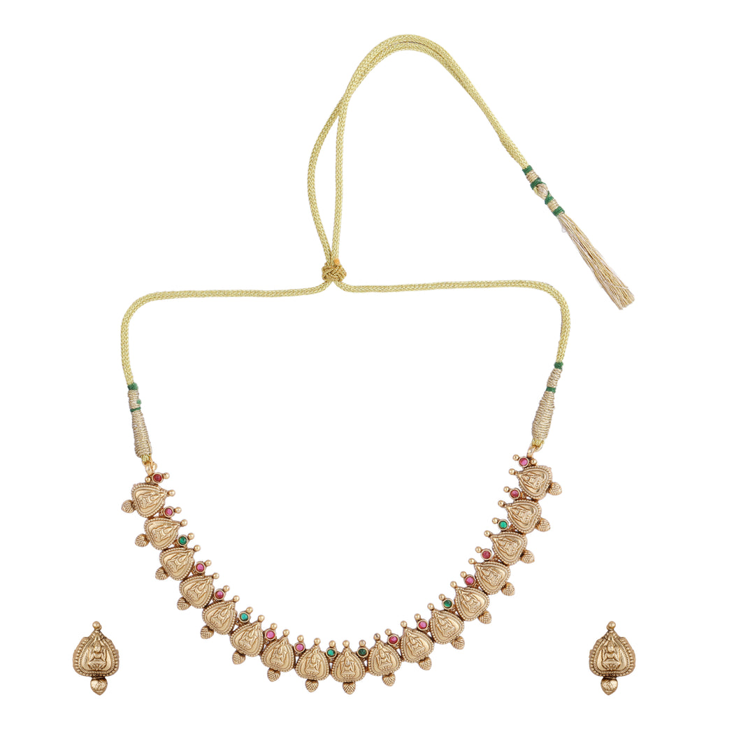 22k Gold Plated Kanchan Mahadevi Necklace Set