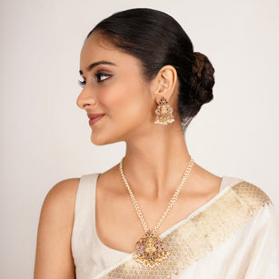 22k Gold Plated Kanaka Falak Necklace Set