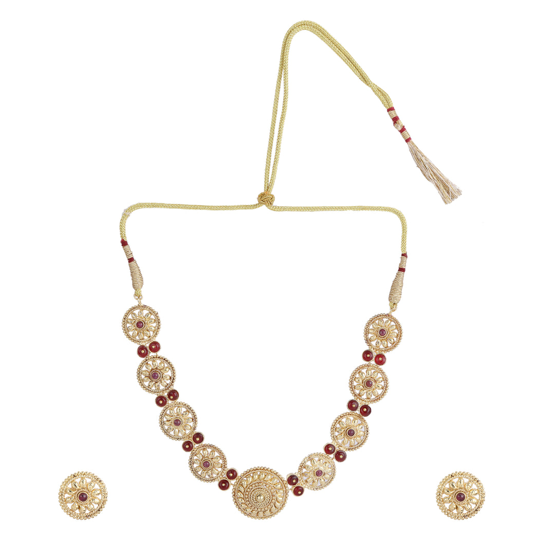 22k Gold Plated Kanchan Manjari Necklace Set