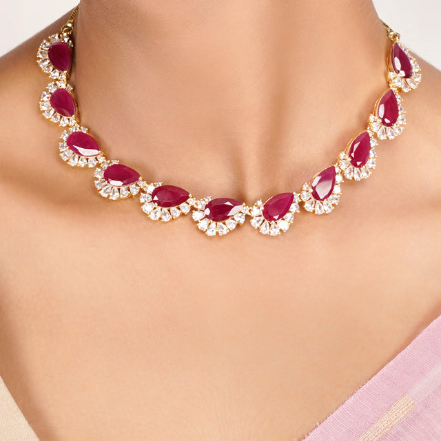 22k Gold Plated Zivara Zayra Necklace Set