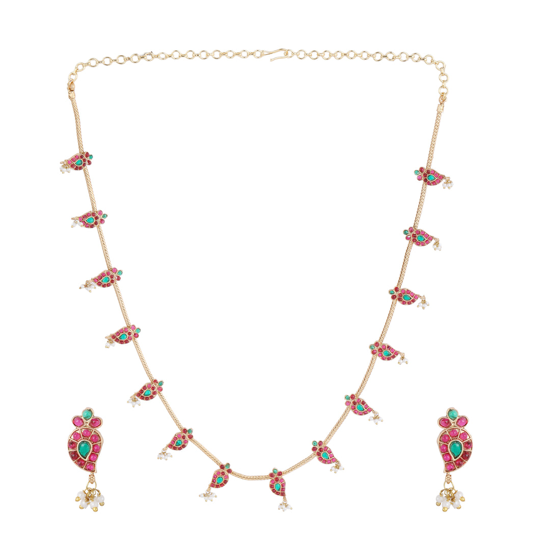 22k Gold Plated Kanchan Anupama Necklace Set