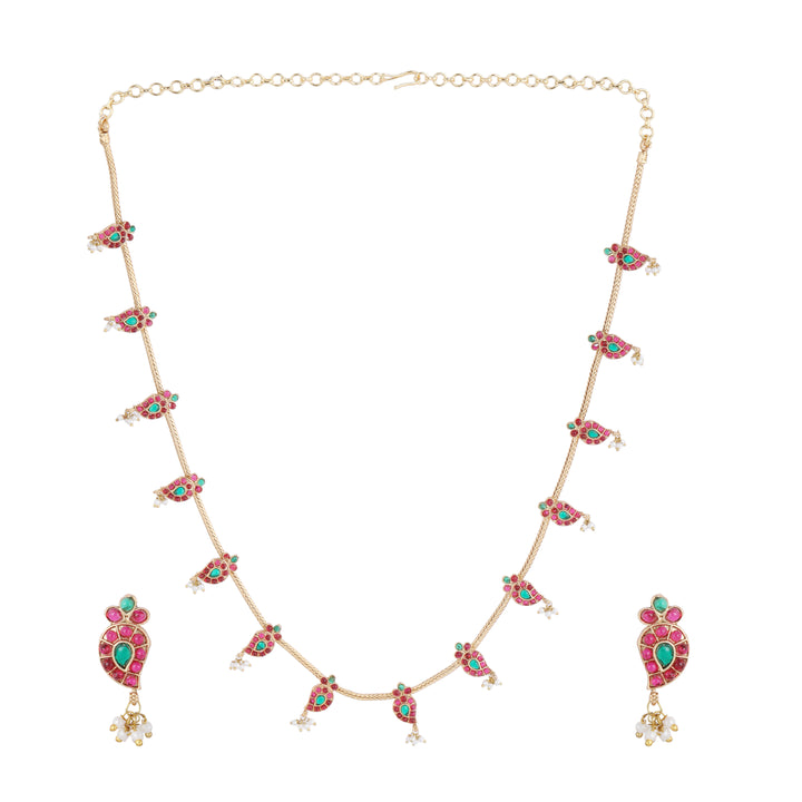 22k Gold Plated Kanchan Anupama Necklace Set