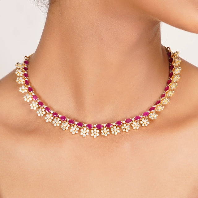 22k Gold Plated Zivara Pushira Necklace Set