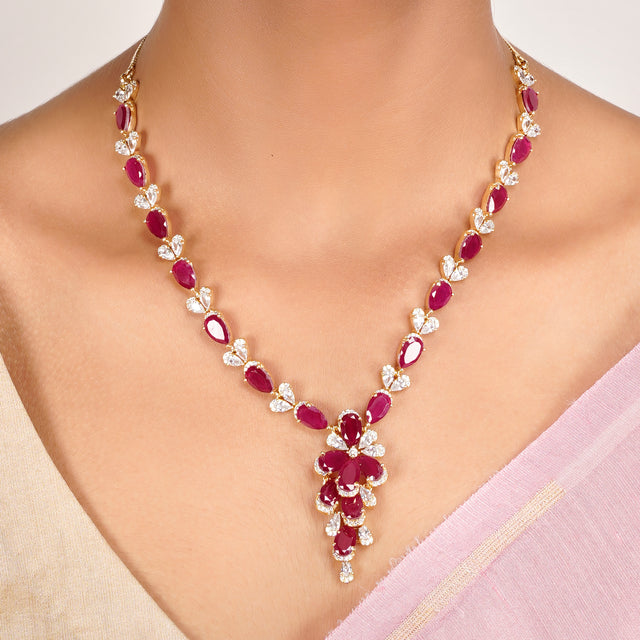 22k Gold Plated Zivara Zufina Necklace Set