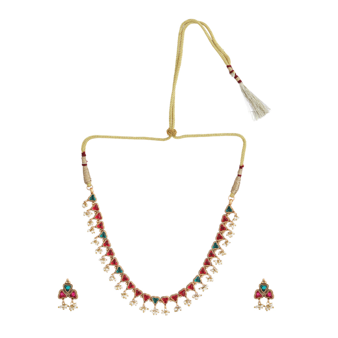22k Gold Plated Kanchan Nageshwari Necklace Set