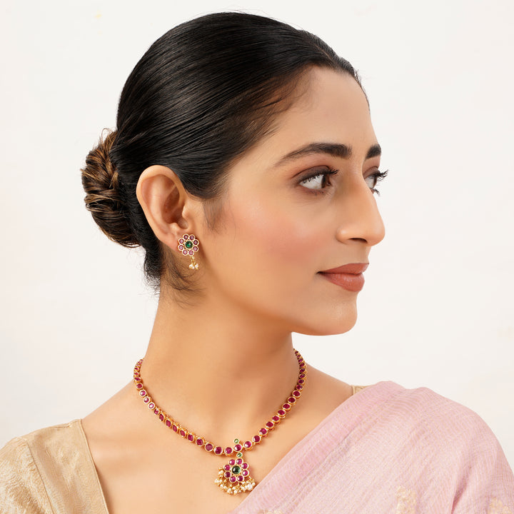 22k Gold Plated Sunheri Vastra Necklace Set