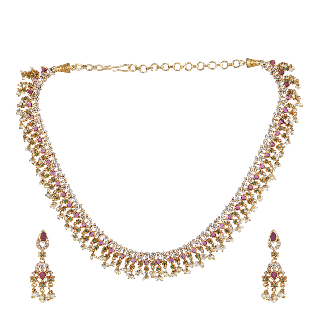22k Gold Plated Kanchan Neelima Necklace Set