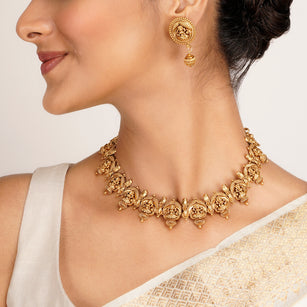 22k Gold Plated Kanaka Amara Necklace Set