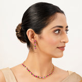 22k Gold Plated Gulnaar Rang Necklace Set