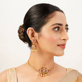 22k Gold Plated Sunheri Noor Necklace Set