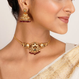 22k Gold Plated Kanaka Vedika Necklace Set