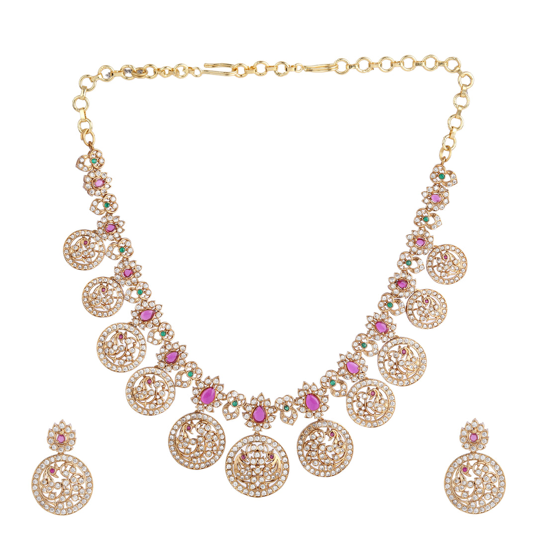 22k Gold Plated Kanchan Ratnamala Necklace Set