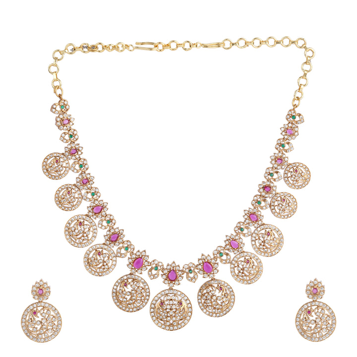 22k Gold Plated Kanchan Ratnamala Necklace Set