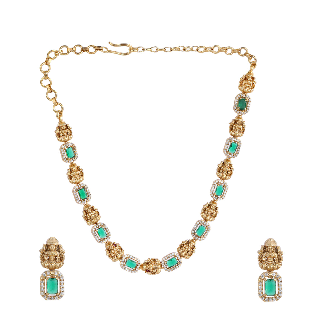 22k Gold Plated Kanchan Rohini Necklace Set