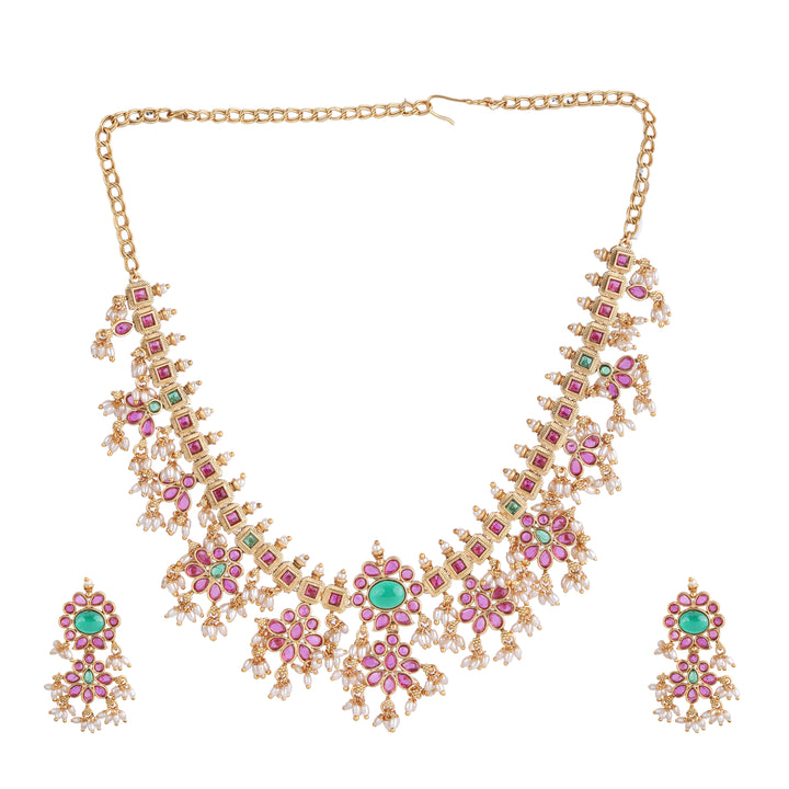 22k Gold Plated Kanchan Satyavati Necklace Set