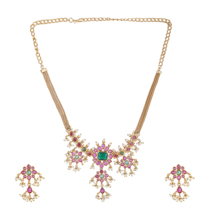 22k Gold Plated Kanchan Sharada Necklace Set