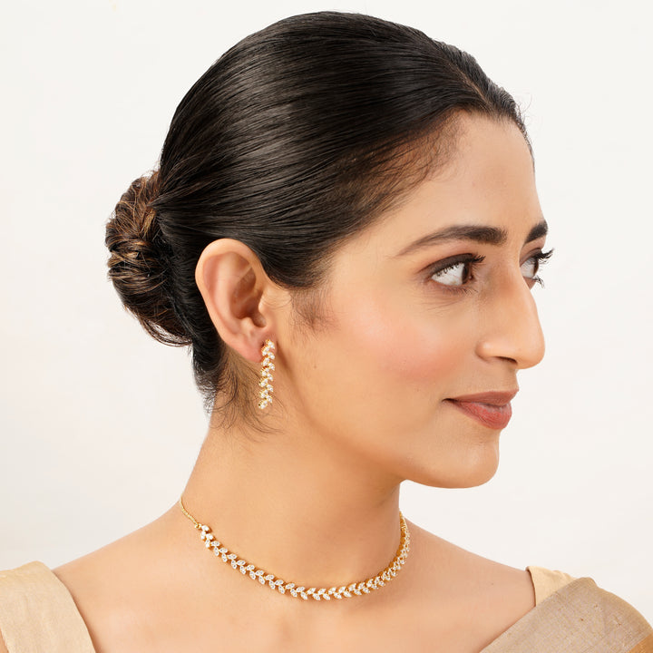 22k Gold Plated Gulnaar Rekha Necklace Set