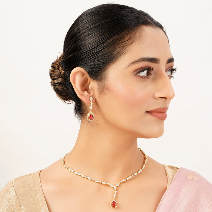 22k Gold Plated Gulnaar Sindoor Necklace Set