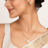 22k Gold Plated Ridhi Ardhachandra Pendant Set