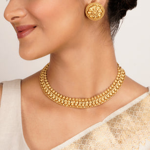 22k Gold Plated Kanaka Samira Necklace Set