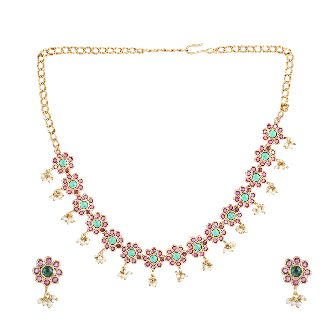 22k Gold Plated Kanchan Uma Necklace Set