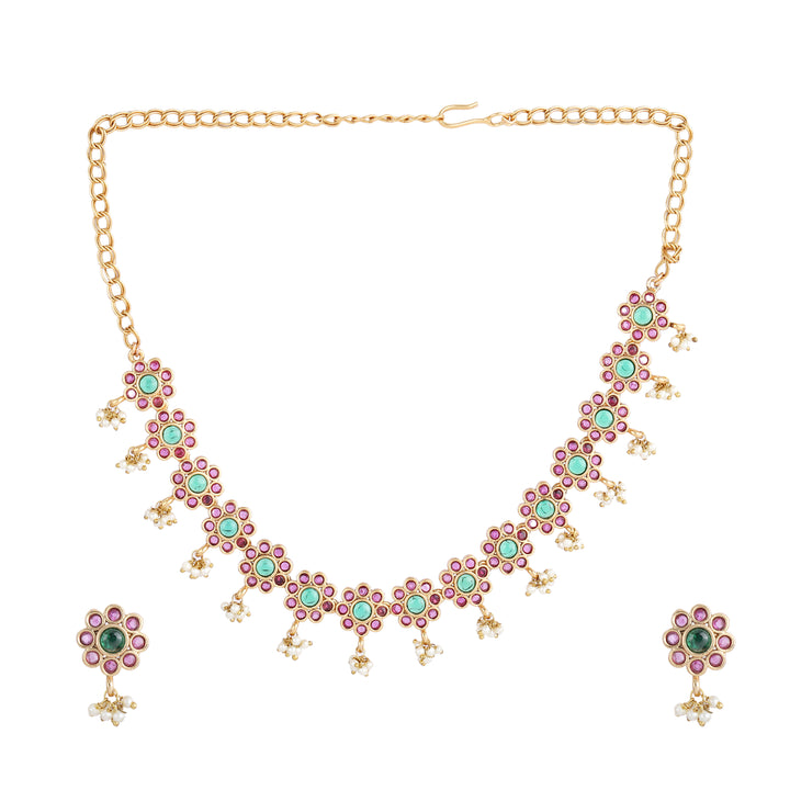 22k Gold Plated Kanchan Uma Necklace Set