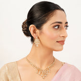 22k Gold Plated Gulnaar Aakar Necklace Set