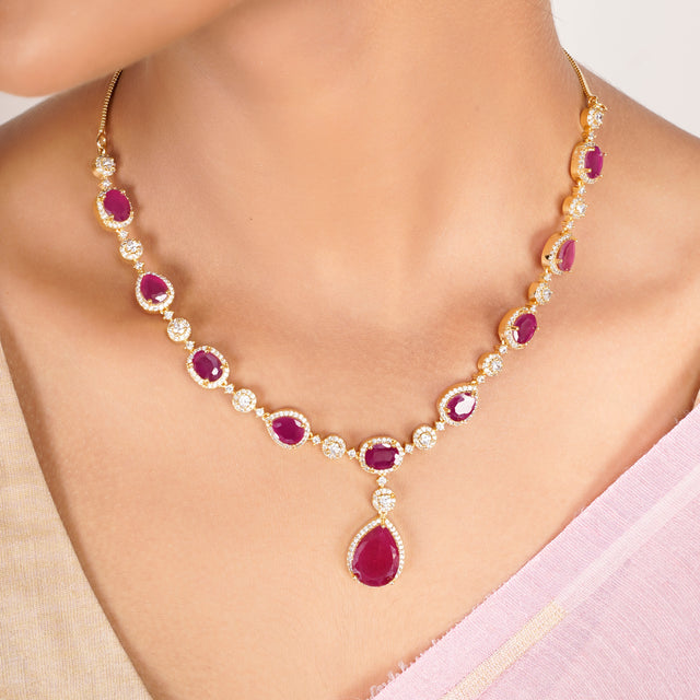 22k Gold Plated Zivara Ruhaya Necklace Set