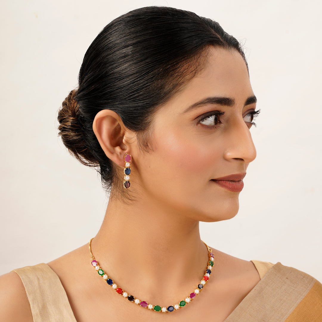 22k Gold Plated Gulnaar Valli Necklace Set