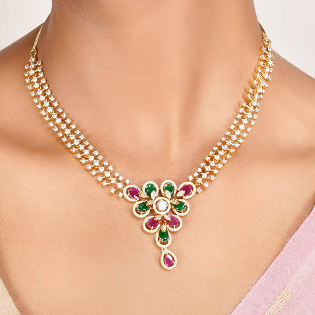 22k Gold Plated Zivara Varnika Necklace Set